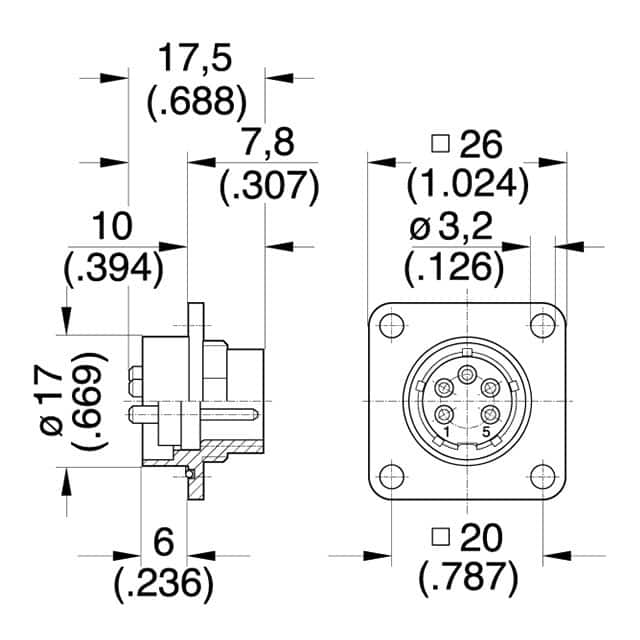 C091 31W107 100 2 Amphenol Tuchel Industrial  Assemblages de connecteurs circulaires